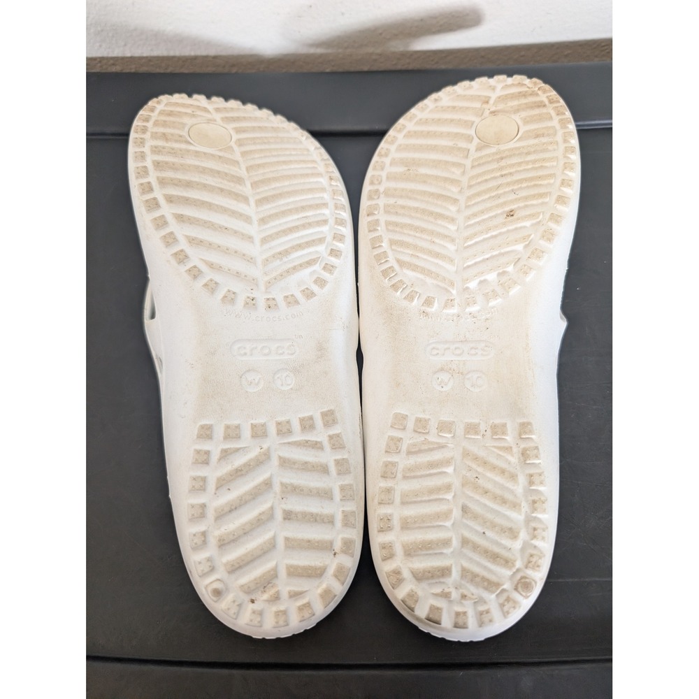Crocs Kadee II Flip Flops Womens 10 White Tropical Floral Print Sandals 205078 - Picture 9 of 10
